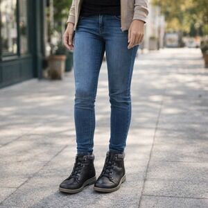 TAXI Fashion Tex Waterproof Black Leather Fur Lined Winter Boots Women Size 41